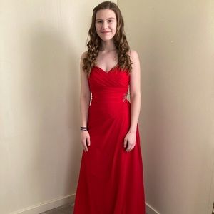 Long Cherry Red Prom / Grad / Evening dress